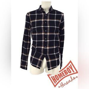#16 LIVE ASOS Black Plaid Men's ShirtSize 2xs